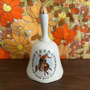 Vintage 50s/60s Texas- The Lone Star State - Hand Painted Ceramic Bell